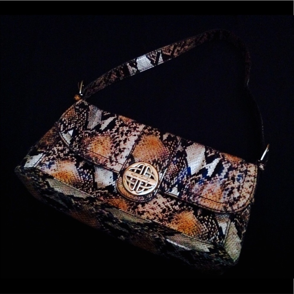 Kate Landry Python Snake Clutch Mini Shoulder Bag - image 1